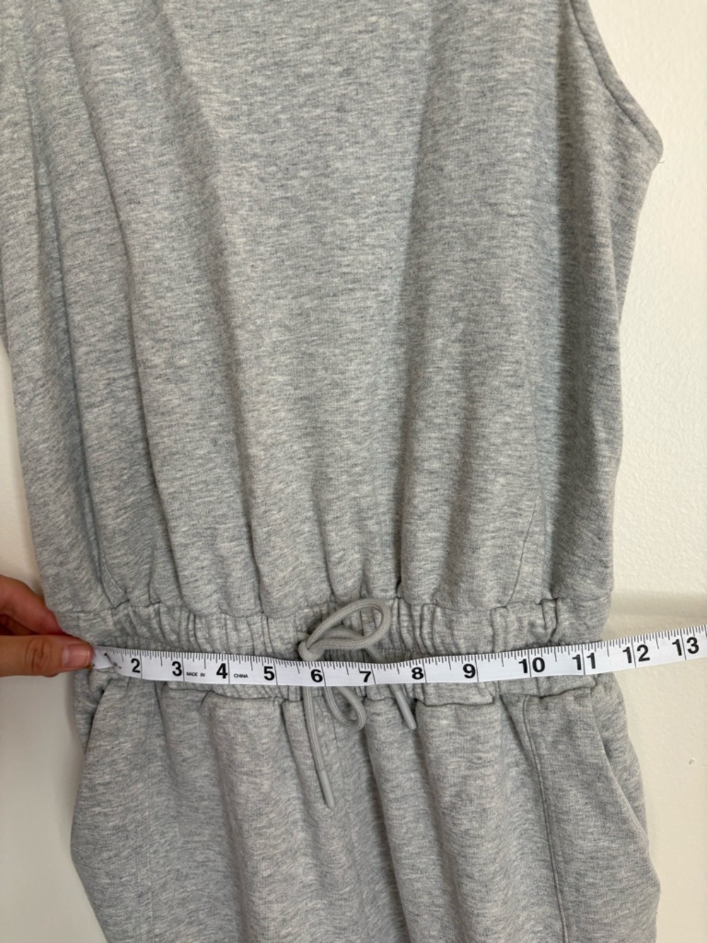 FLX Light Gray Sleeveless Drawstring Jumpsuit Women’s Athleisure Sporty Sz XS - Picture 9 of 14